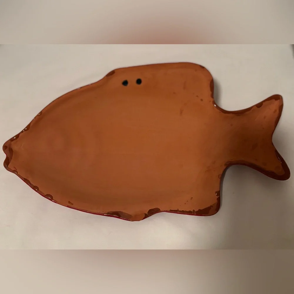 Vintage Talavera Mexican Red Clay Pottery Hand Painted Wall Décor